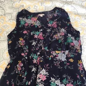 Maxi dress polyester material. Navy with flowers